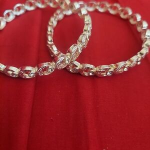 Elegant Silvertone braclets